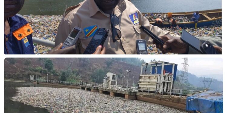 Bukavu : Les déchets jetés ici et là et qui finissent leurs courses à la centrale Rizizi 1, à la base des coupures intempestives du courant électrique dans la ville.(Jovy MULEMANGABO)