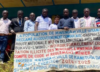 Mwenga: A travers une marche, la société civile dénonce le délabrement de la RN2 et ne veut plus voir des sujets chinois dans cette partie