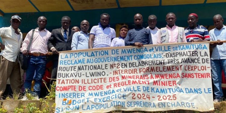 Mwenga: A travers une marche, la société civile dénonce le délabrement de la RN2 et ne veut plus voir des sujets chinois dans cette partie