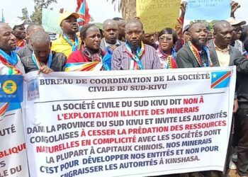 Sud-kivu : Les forces vives de la société civile en colère contre le pillage accru des ressources minières par des sujets étrangers
