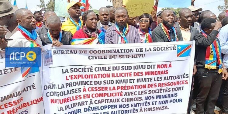 Sud-kivu : Les forces vives de la société civile en colère contre le pillage accru des ressources minières par des sujets étrangers