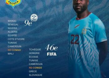 Sport: ‎Classement FIFA: la RDC se hisse à la 46ème place du classement mondial, après sa qualification à la coupe du monde de Juin prochain