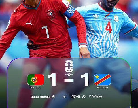 Sport: La RDC fait une belle entrée en coupe du monde en tenant en échec le Portugal par le score d&rsquo;un but partout